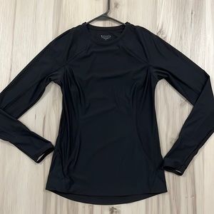 Athleta Long sleeved Black vented/mesh shirt with thumb holes